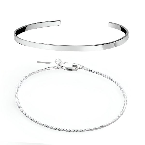 duo bracelets en acier inoxydable homme