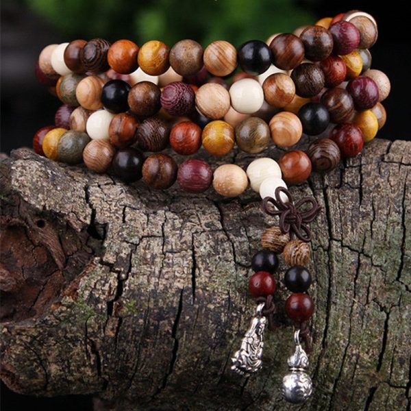 mala tibetain perles de bois