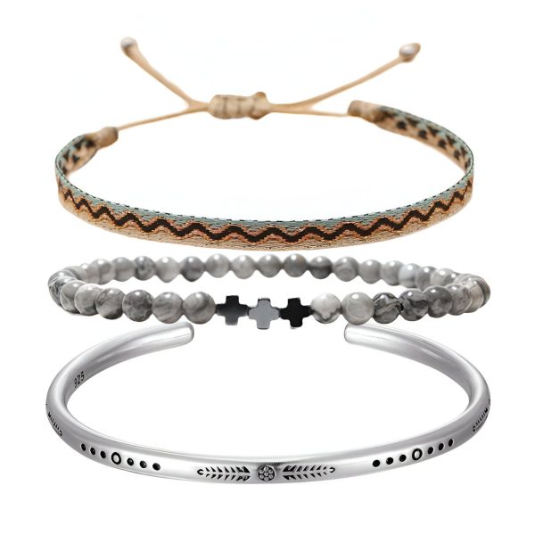 trio de bracelets tibétains porte-bonheur