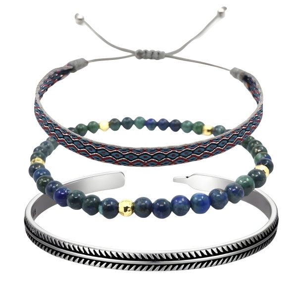 trio de bracelets tibétains porte-bonheur