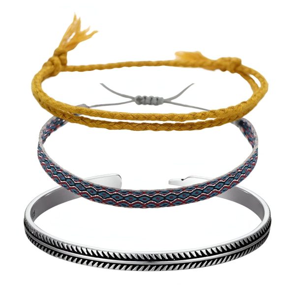 trio de bracelets tibétains porte-bonheur