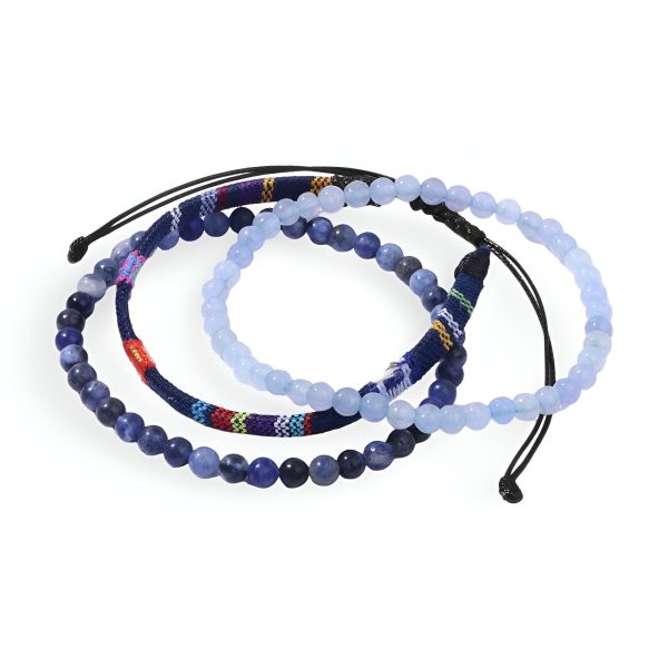 trio de bracelets tibétains porte-bonheur