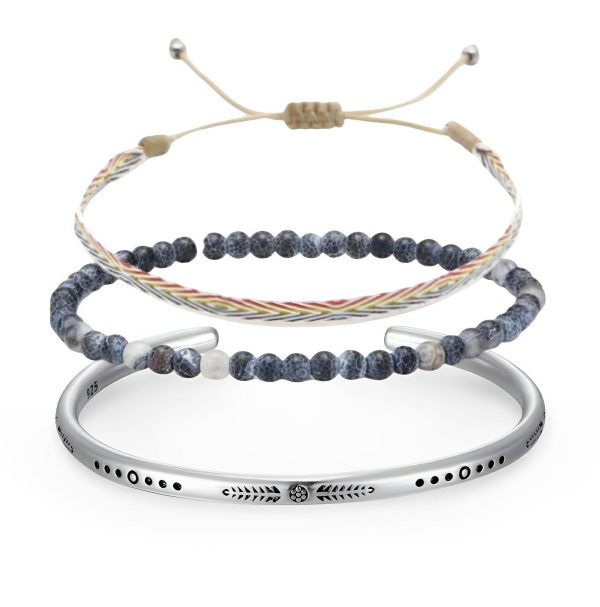 trio de bracelets tibétains porte-bonheur
