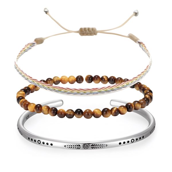 trio de bracelets tibétains porte-bonheur