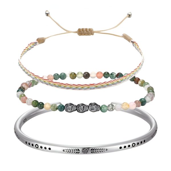 trio de bracelets tibétains porte-bonheur