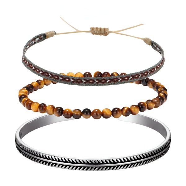 trio de bracelets tibétains porte-bonheur