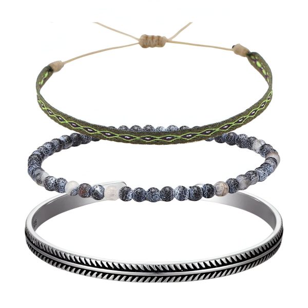 trio de bracelets tibétains porte-bonheur