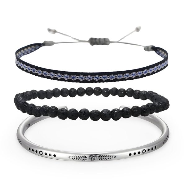 trio de bracelets tibétains porte-bonheur