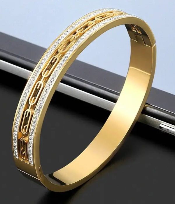 bracelets homme acier strass